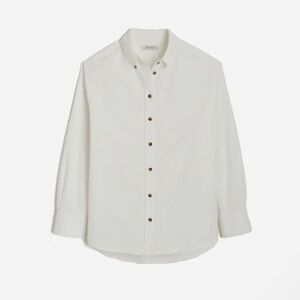 Madewell Oversized Button-Up Shirt in Oxford Size XL NS342 White